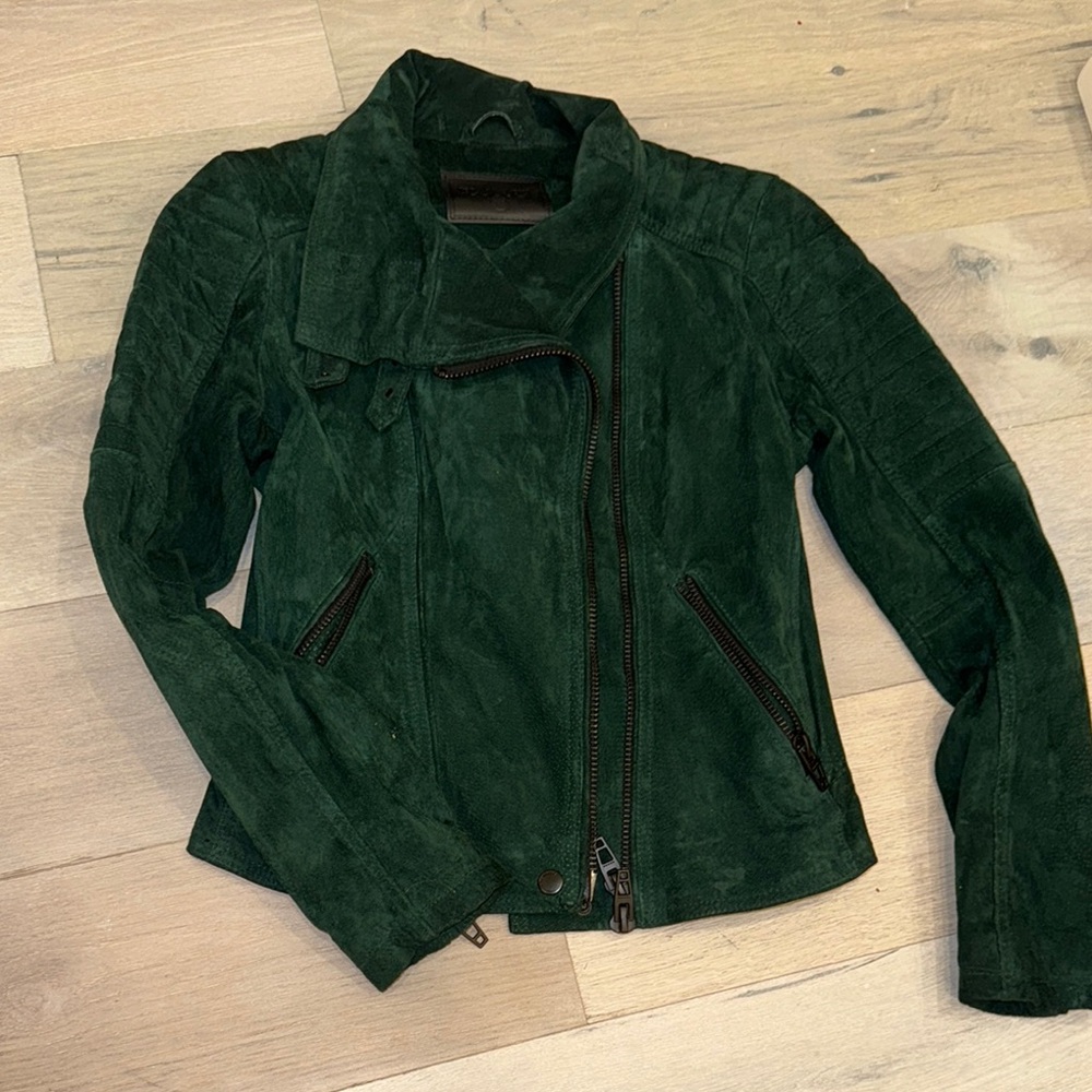 Blanknyc Green Suede moto Women's Jacket